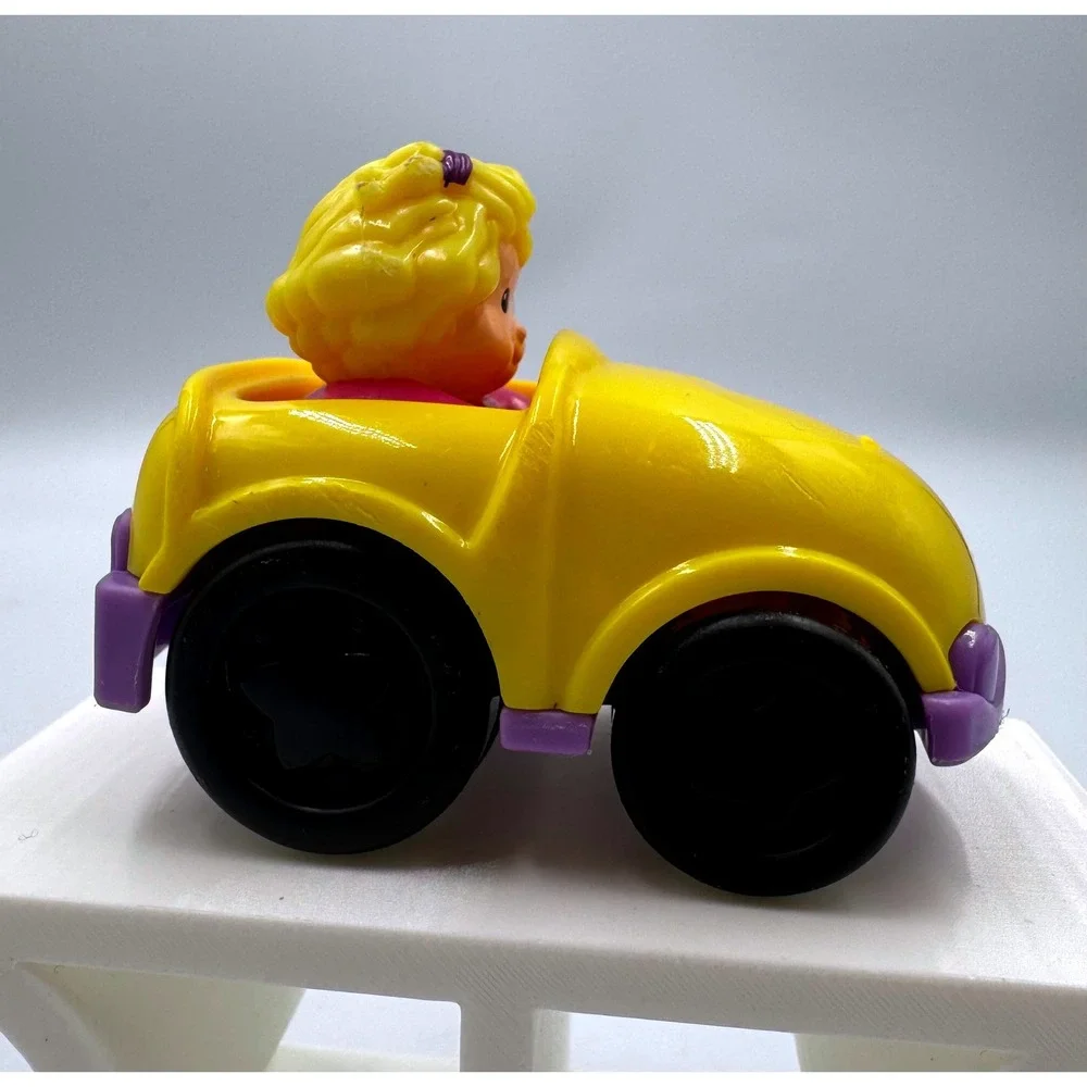 Fisher Price Little People Wheelies Yellow Convertible Car Blonde Girl Figure